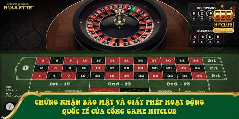 Chứng nhận bảo mật và giấy phép hoạt động quốc tế của cổng game HitClub